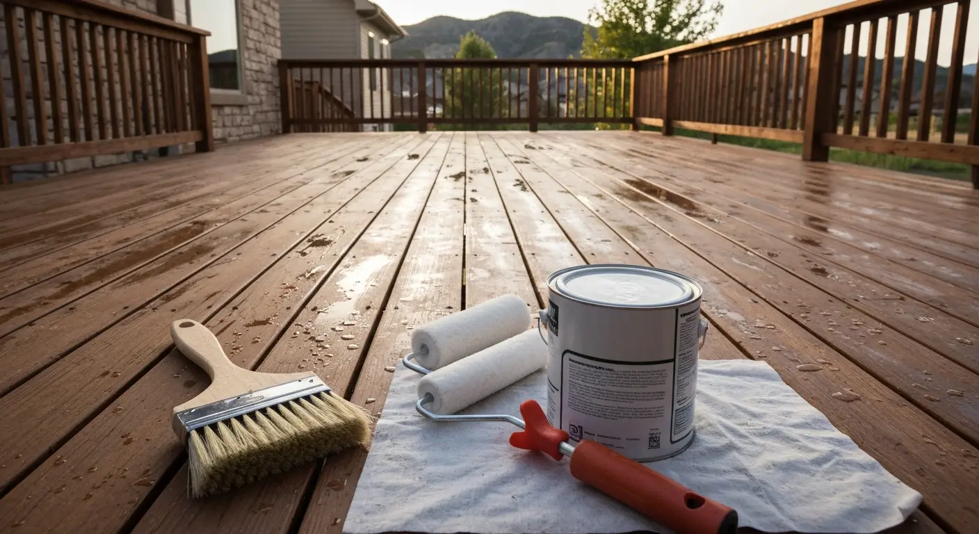 Deck prepared for staining