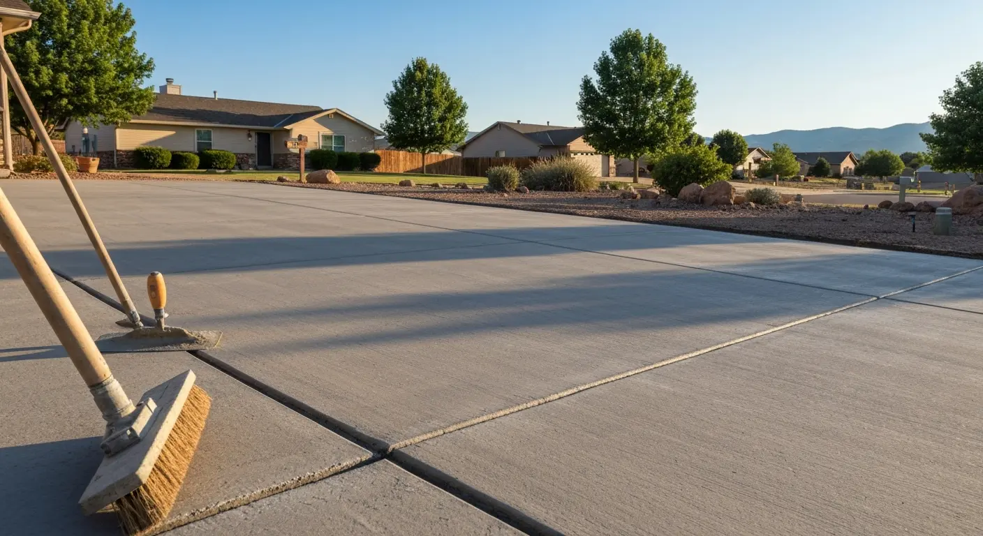 Concrete driveway installation