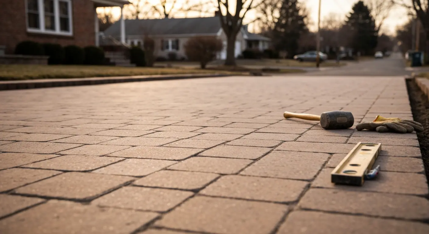 Stone driveway installation