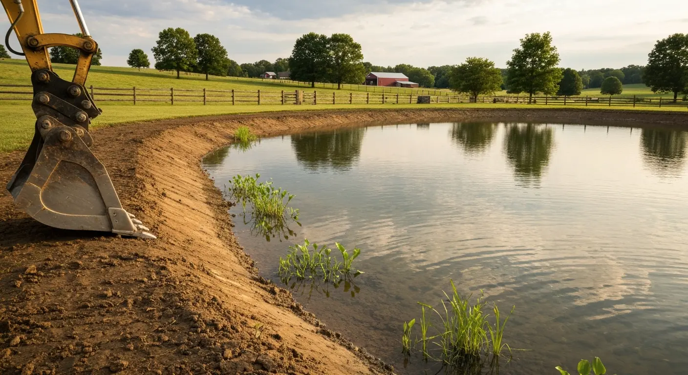Pond excavation and installation