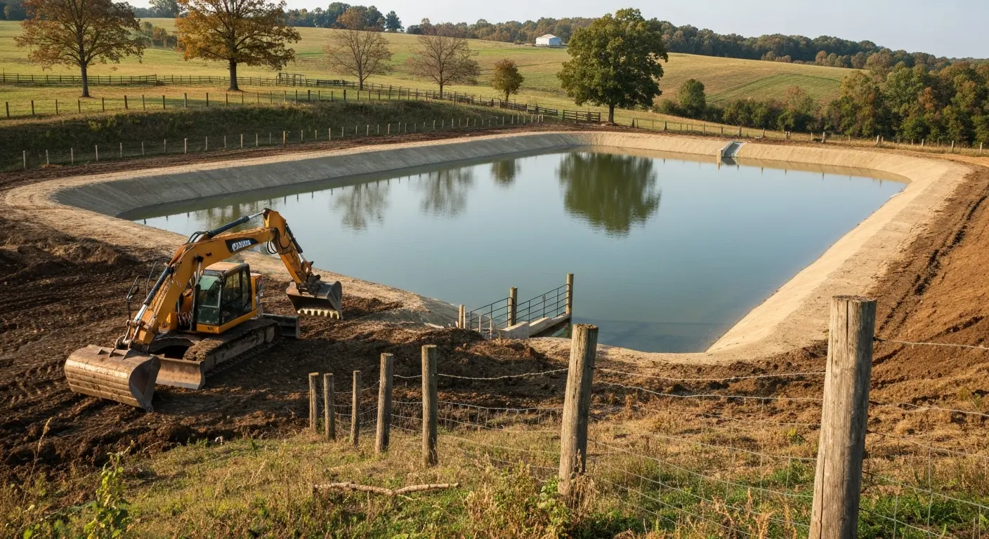 Agricultural pond installation