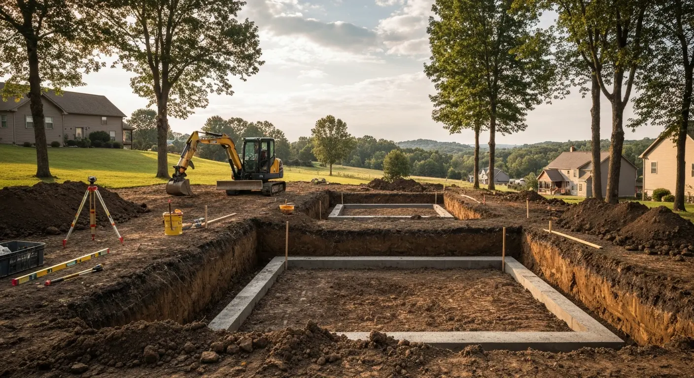 Foundation excavation for new construction