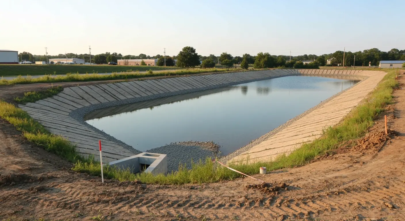 Stormwater retention pond