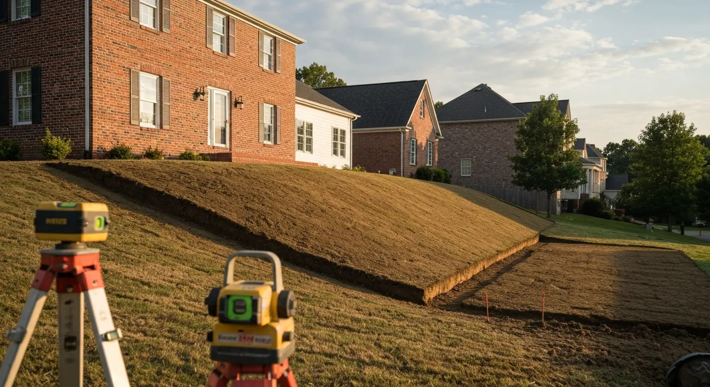 Land grading for drainage