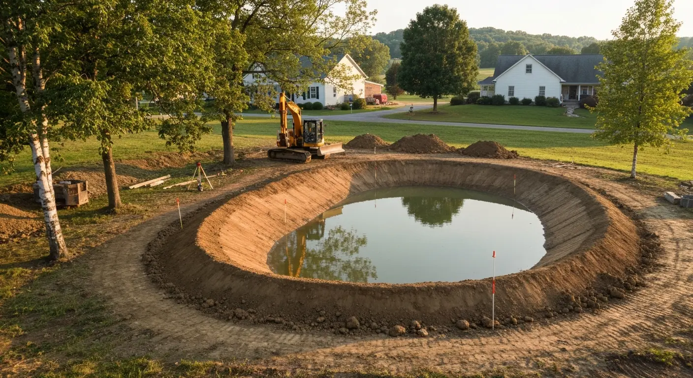 Residential pond excavation