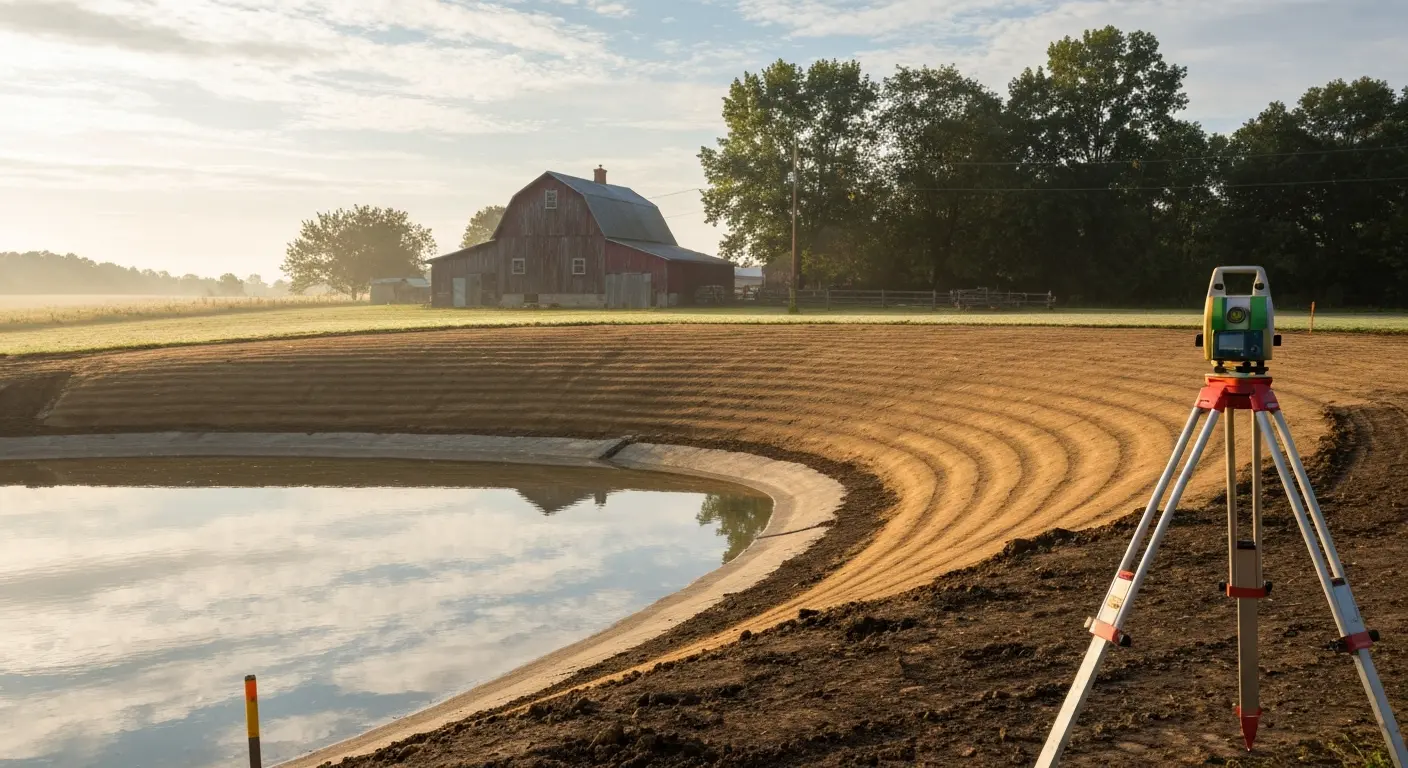 Pond installation and land grading