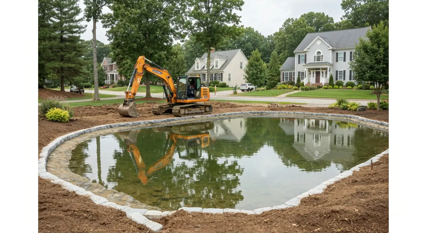 Pond and water feature excavation