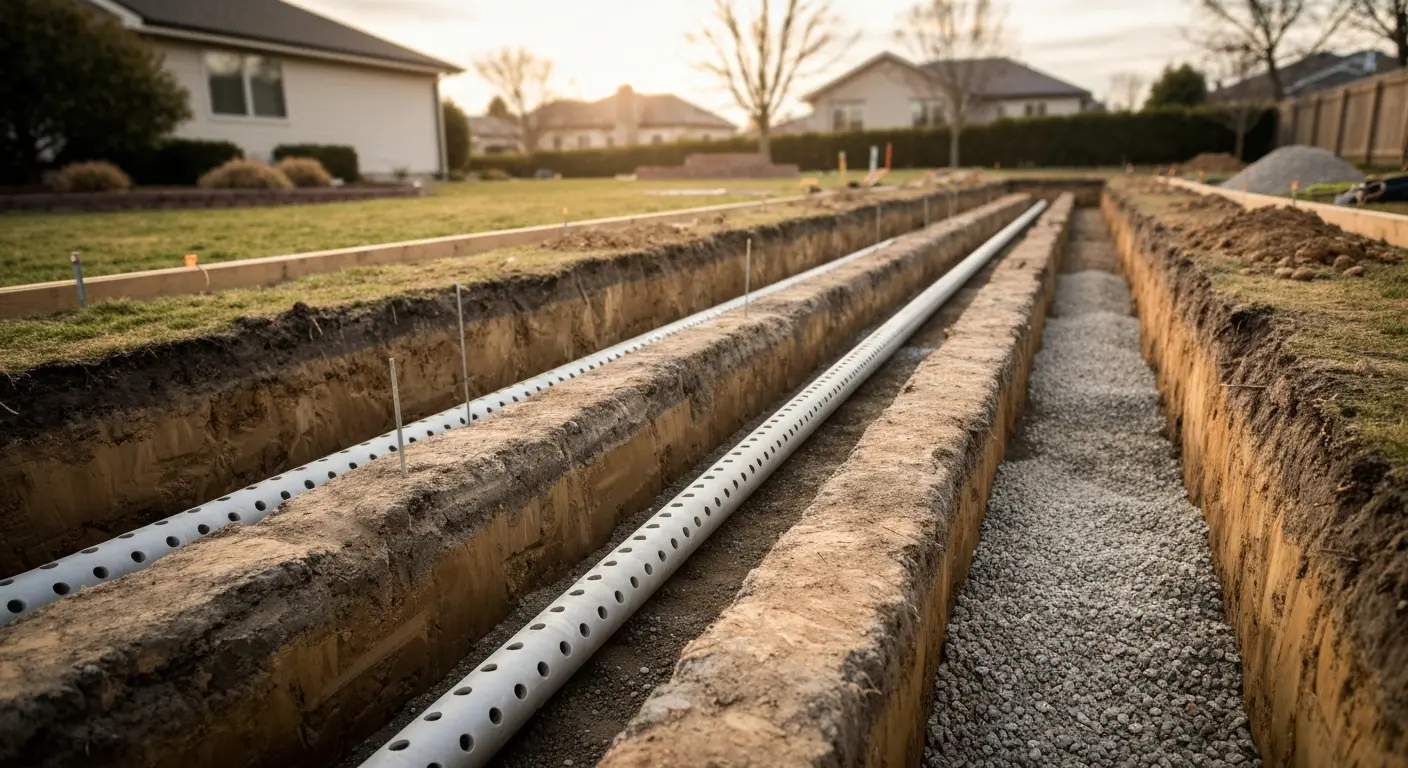 Conventional drain field installation