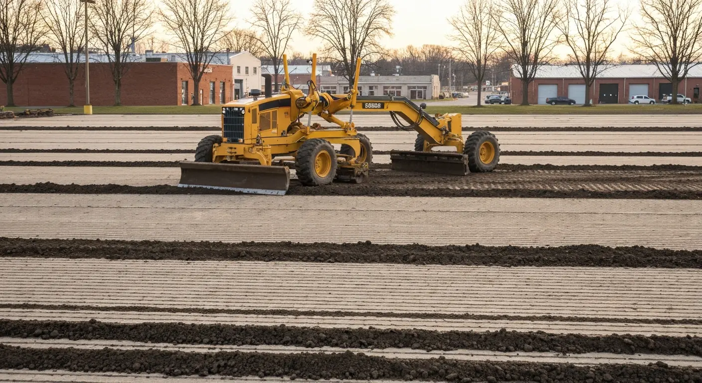 Parking lot grading work