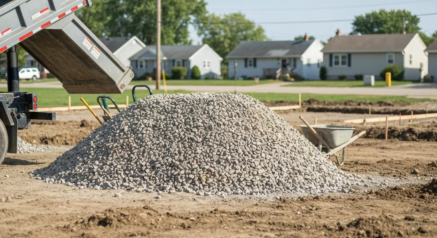 Construction base stone delivery