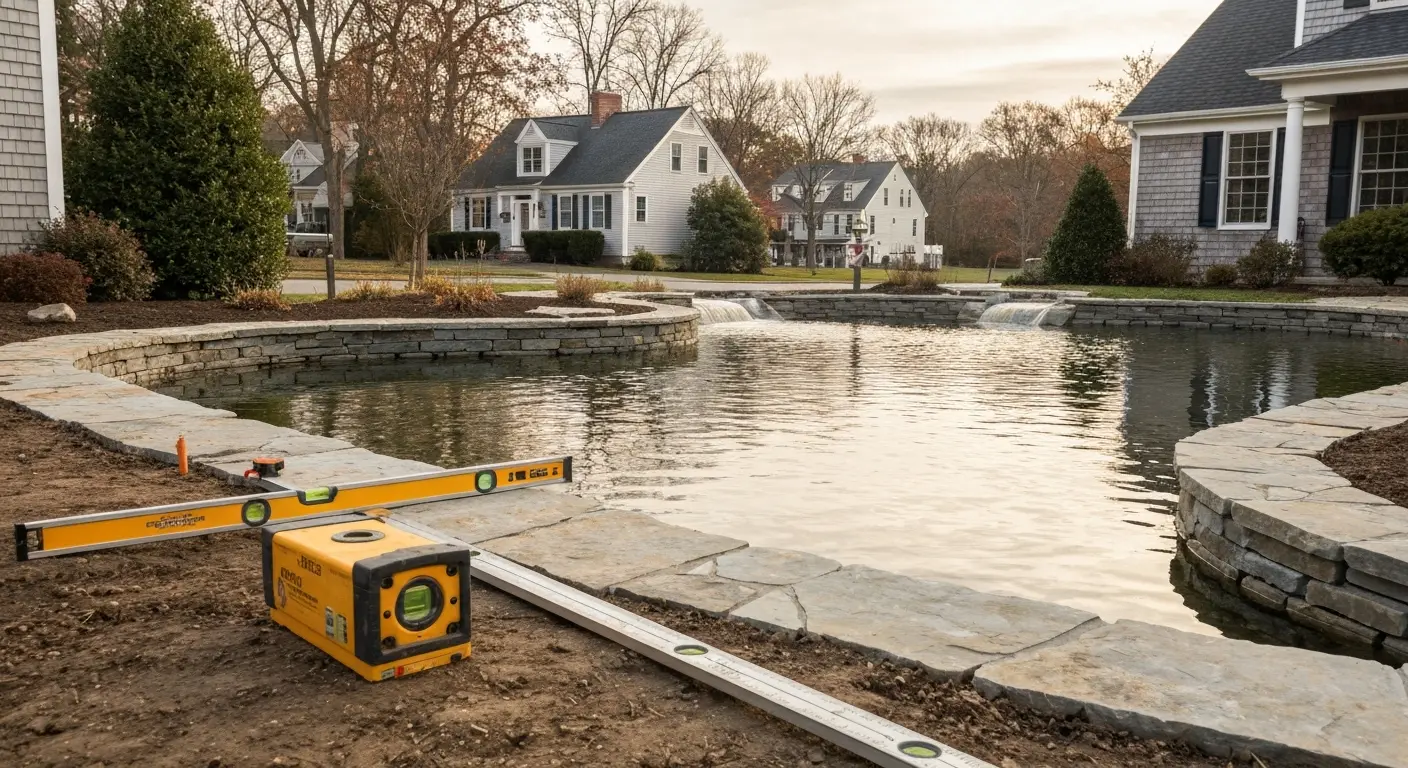 Pond and drainage work