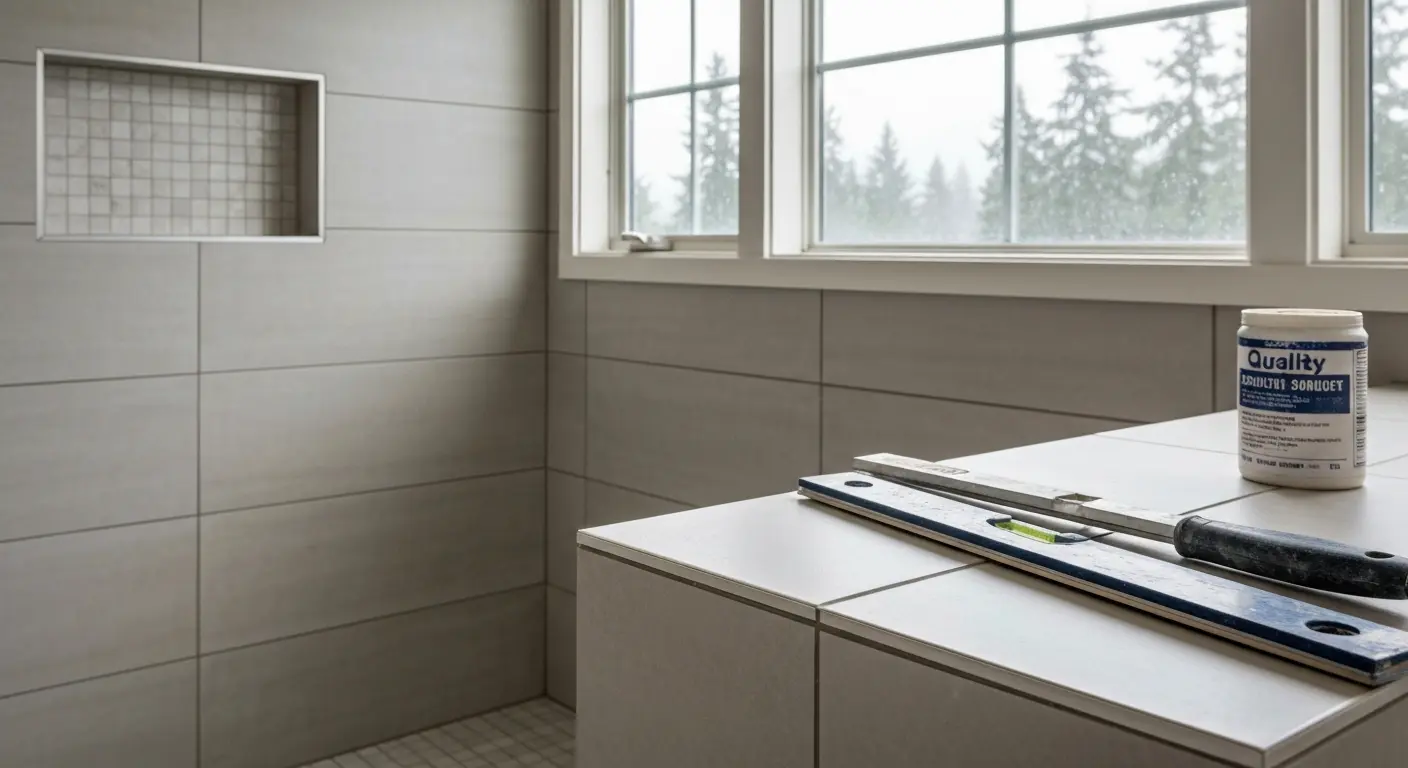 Custom tile shower installation