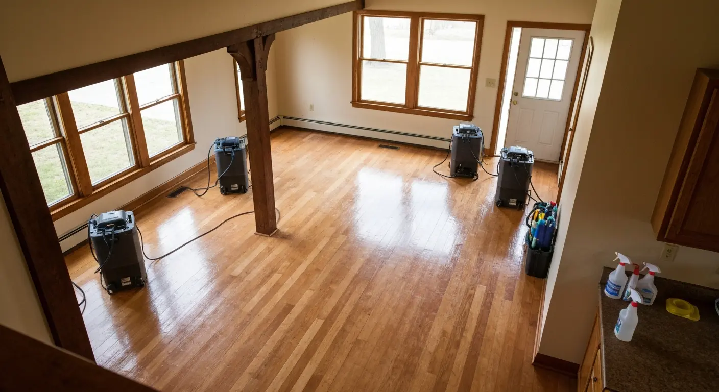 Flood cleanup in progress