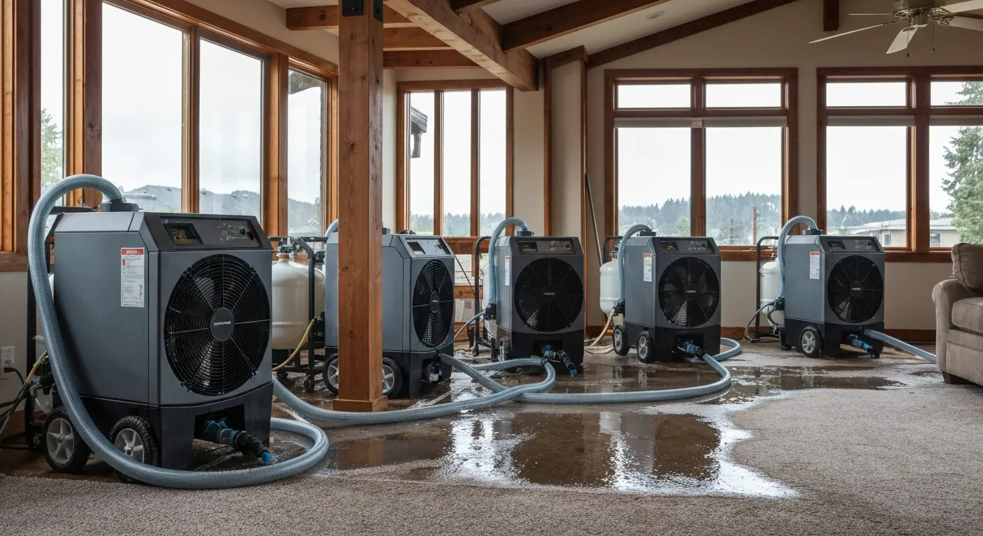 Water extraction equipment in action