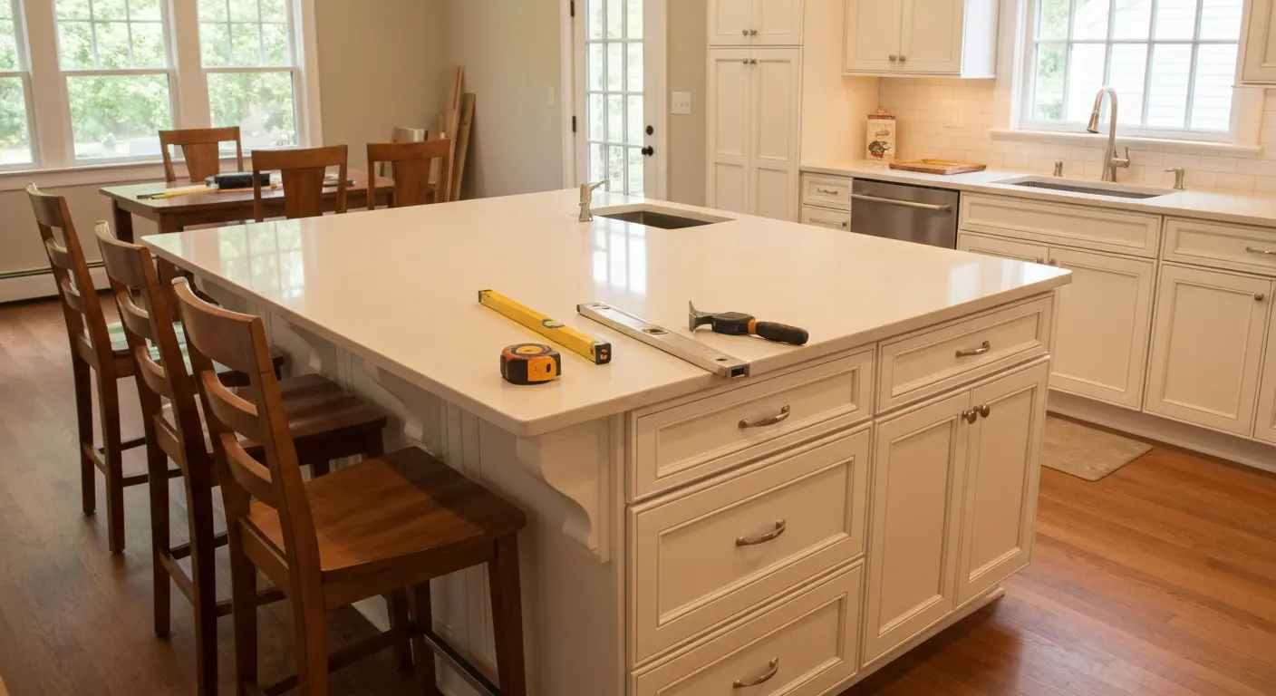 Kitchen island installation