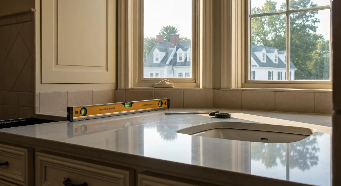 Bathroom countertop and sink installation