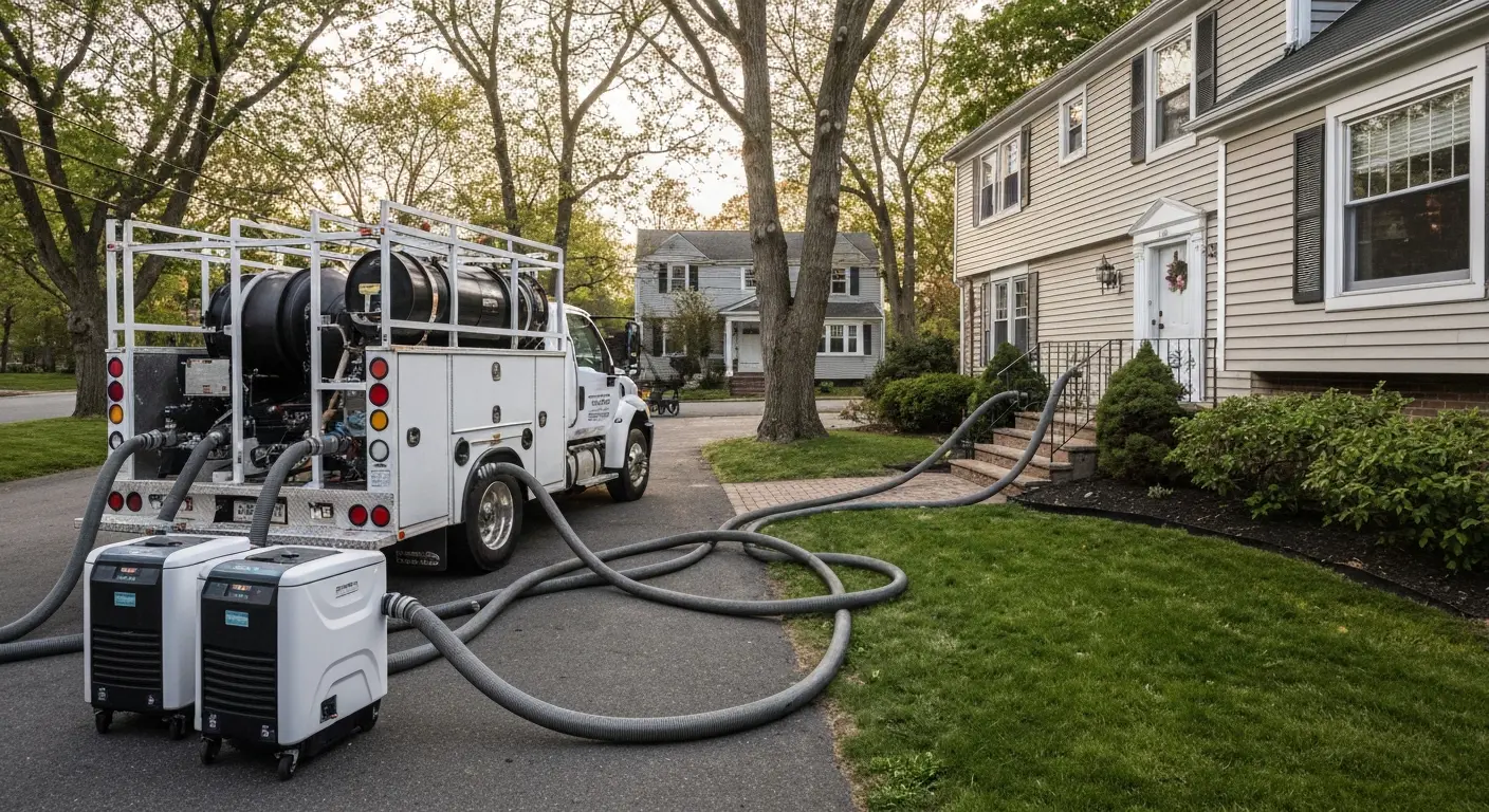 Water extraction truck at home