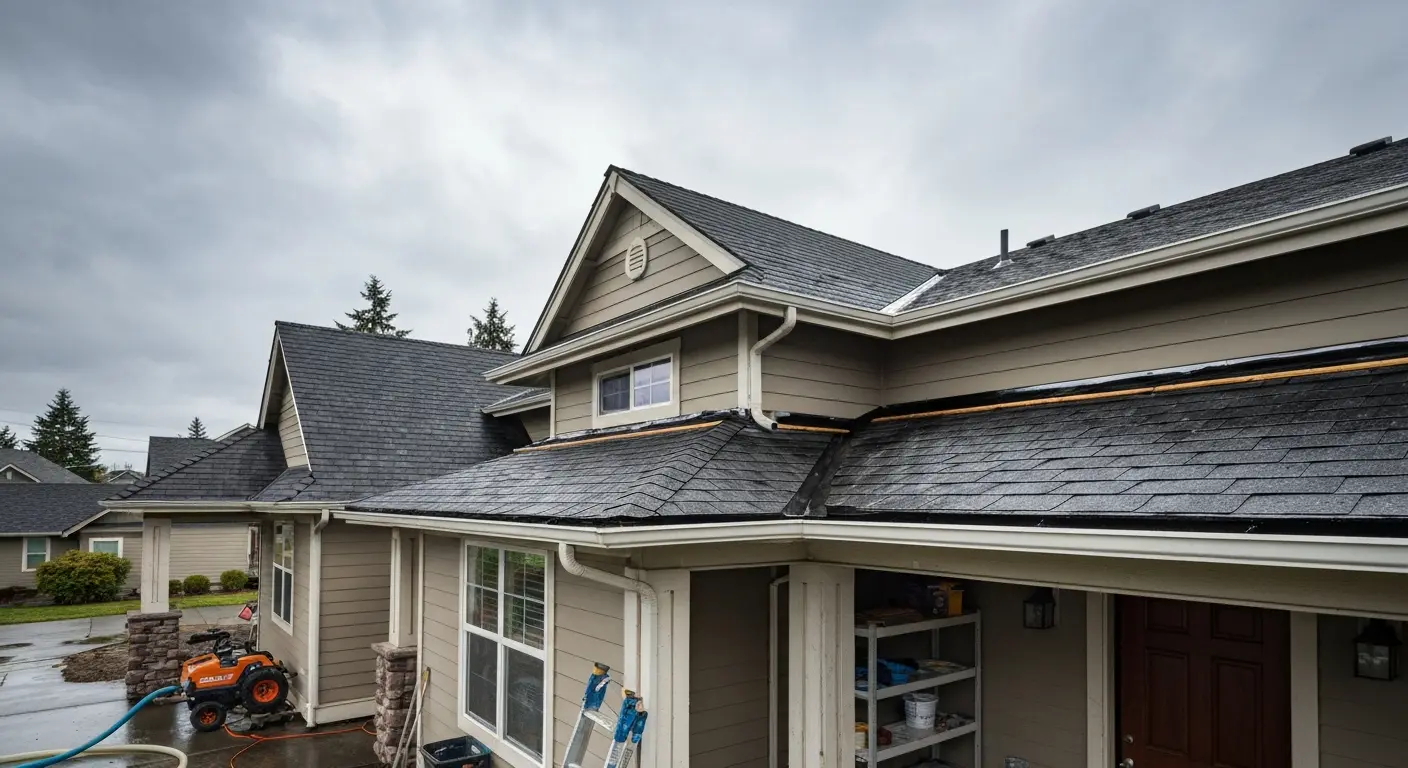 Roof leak water damage