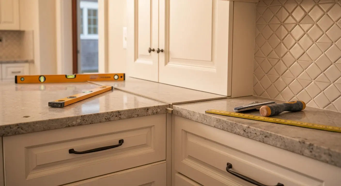 Kitchen countertop and backsplash detail