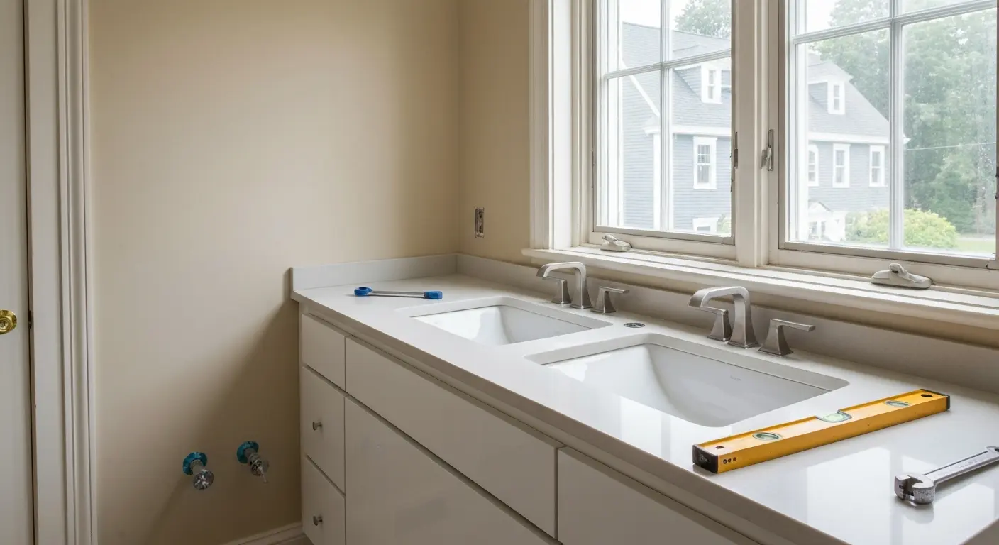 Bathroom vanity installation project