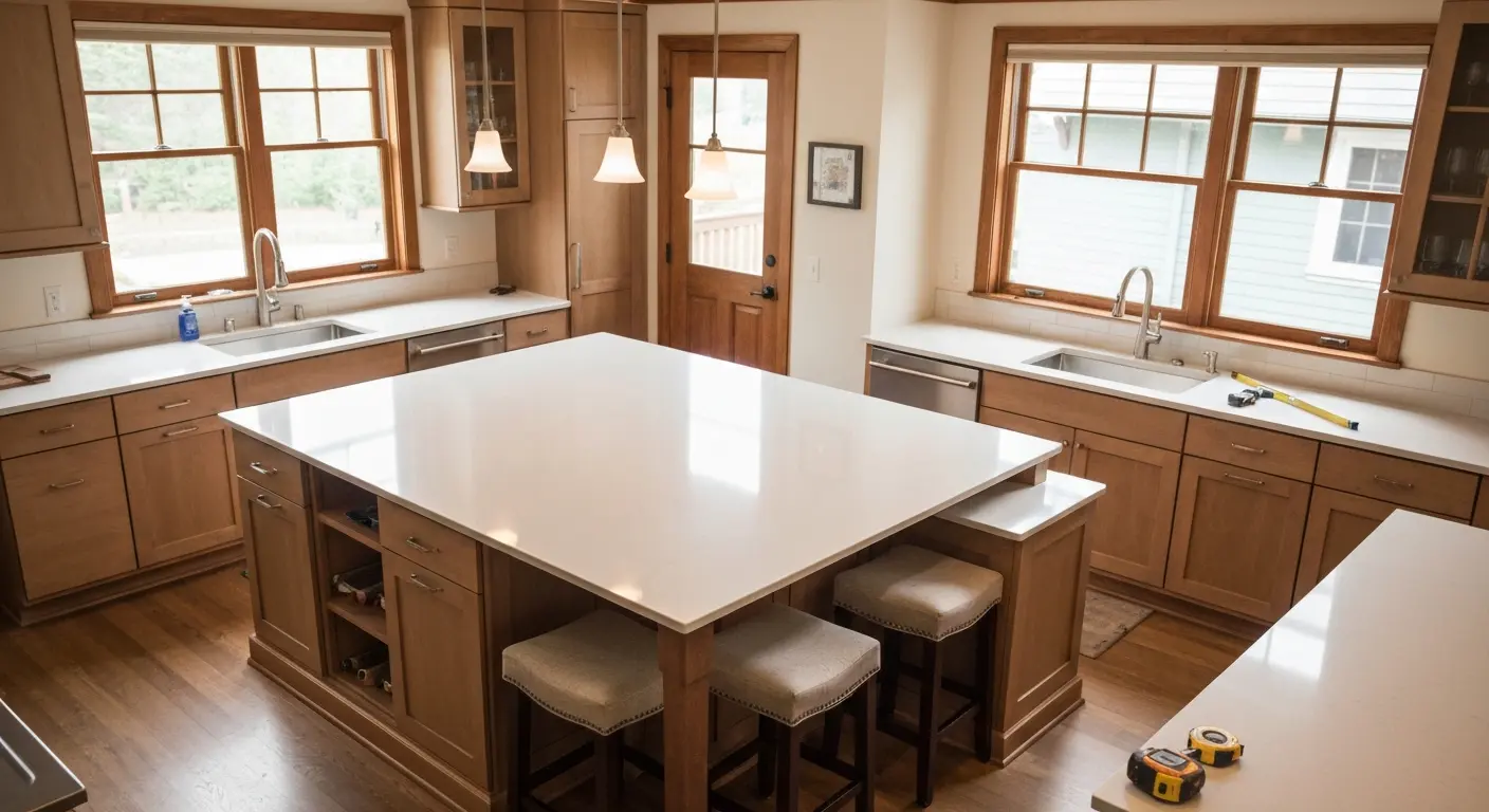 Kitchen island installation