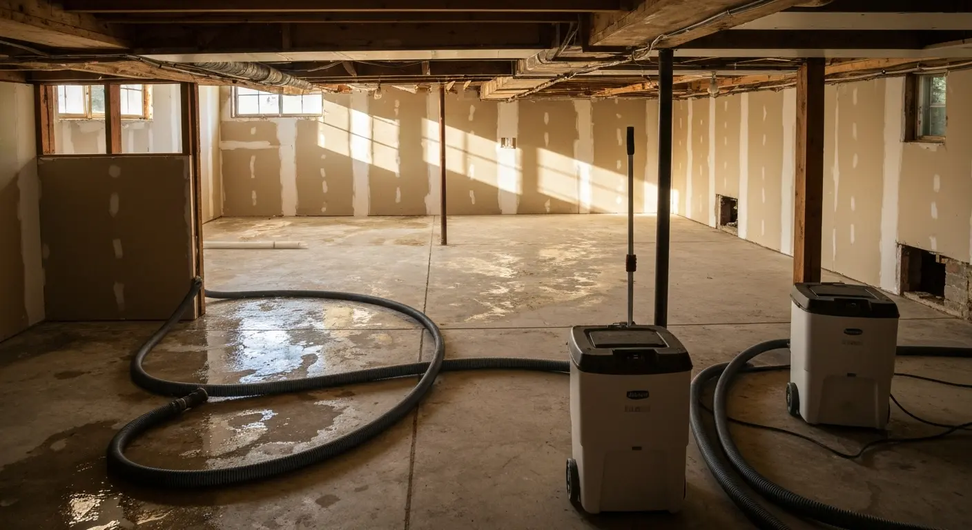 Flood cleanup in basement