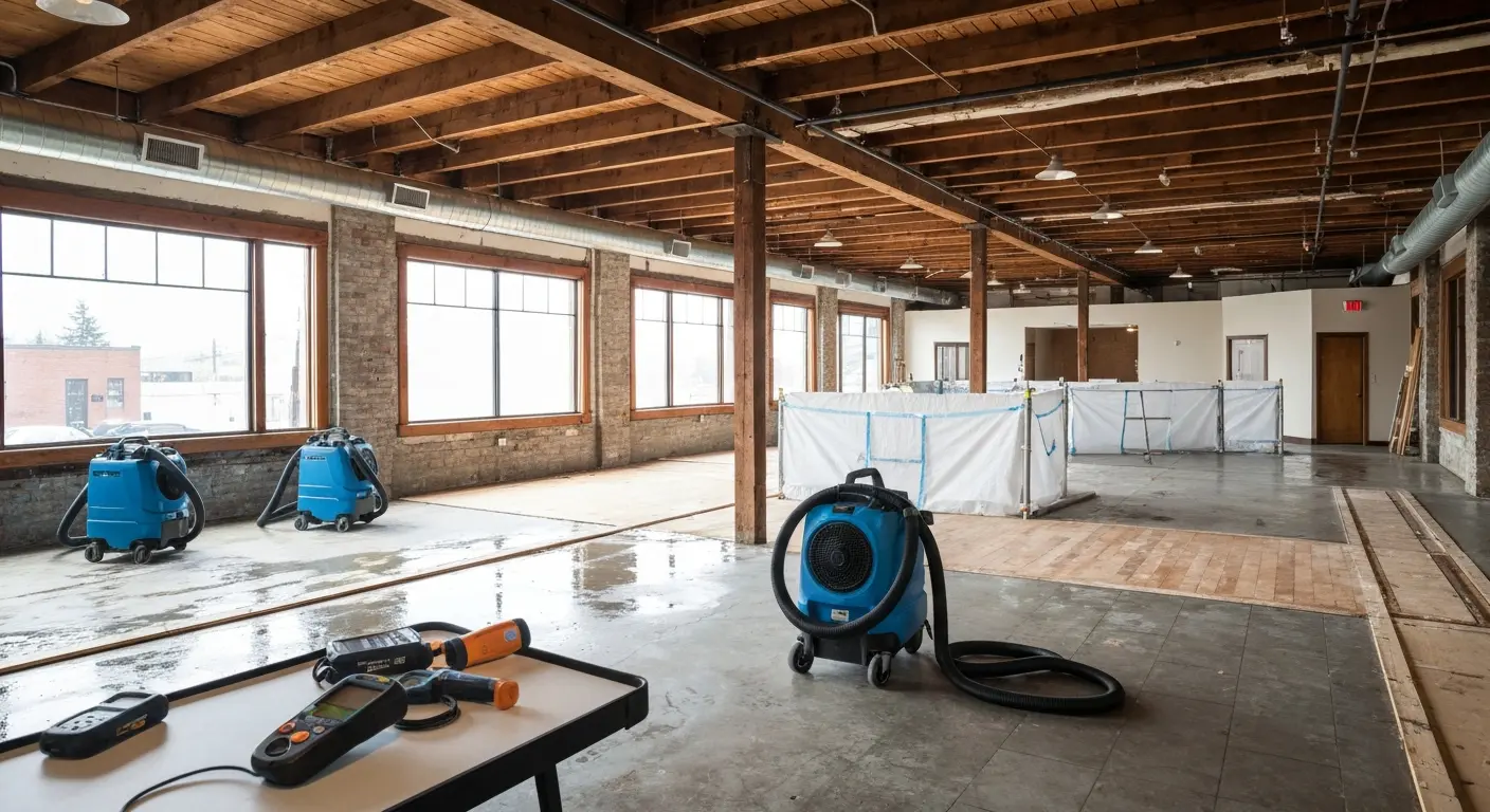 Commercial flood damage cleanup