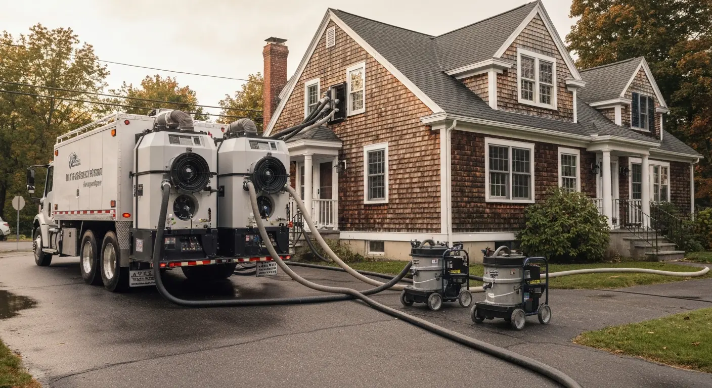 Water extraction equipment in action