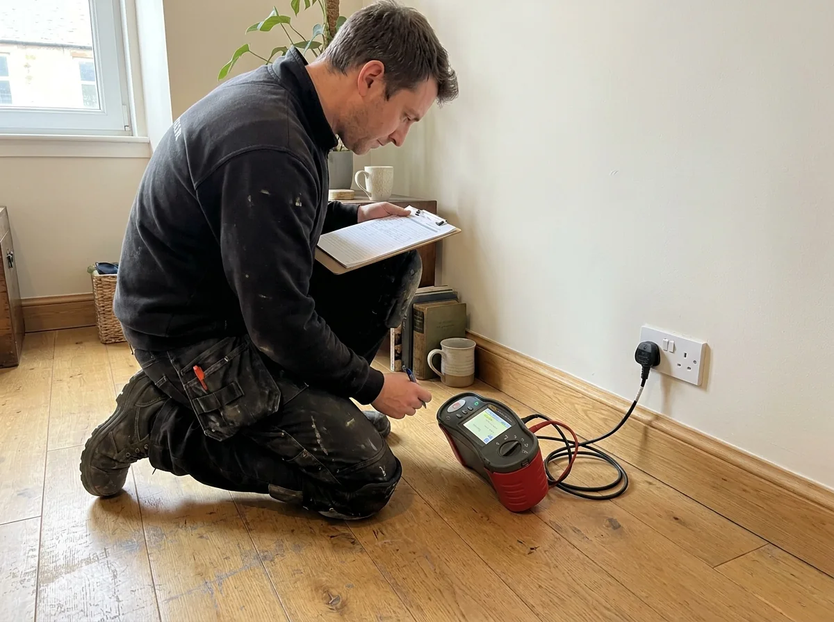 Electrical inspection using a socket test lead and installation tester