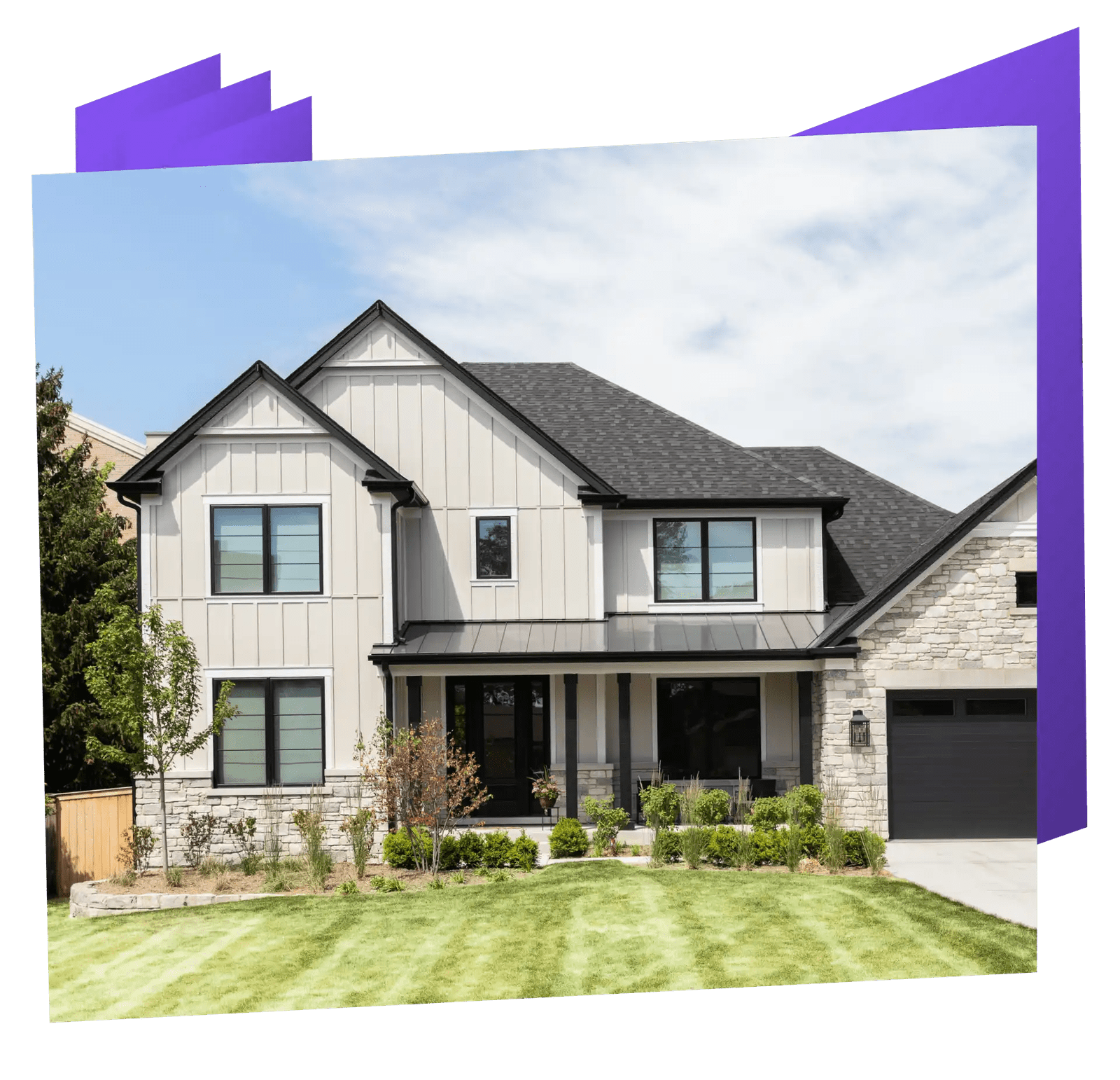 Modern farmhouse with board-and-batten siding