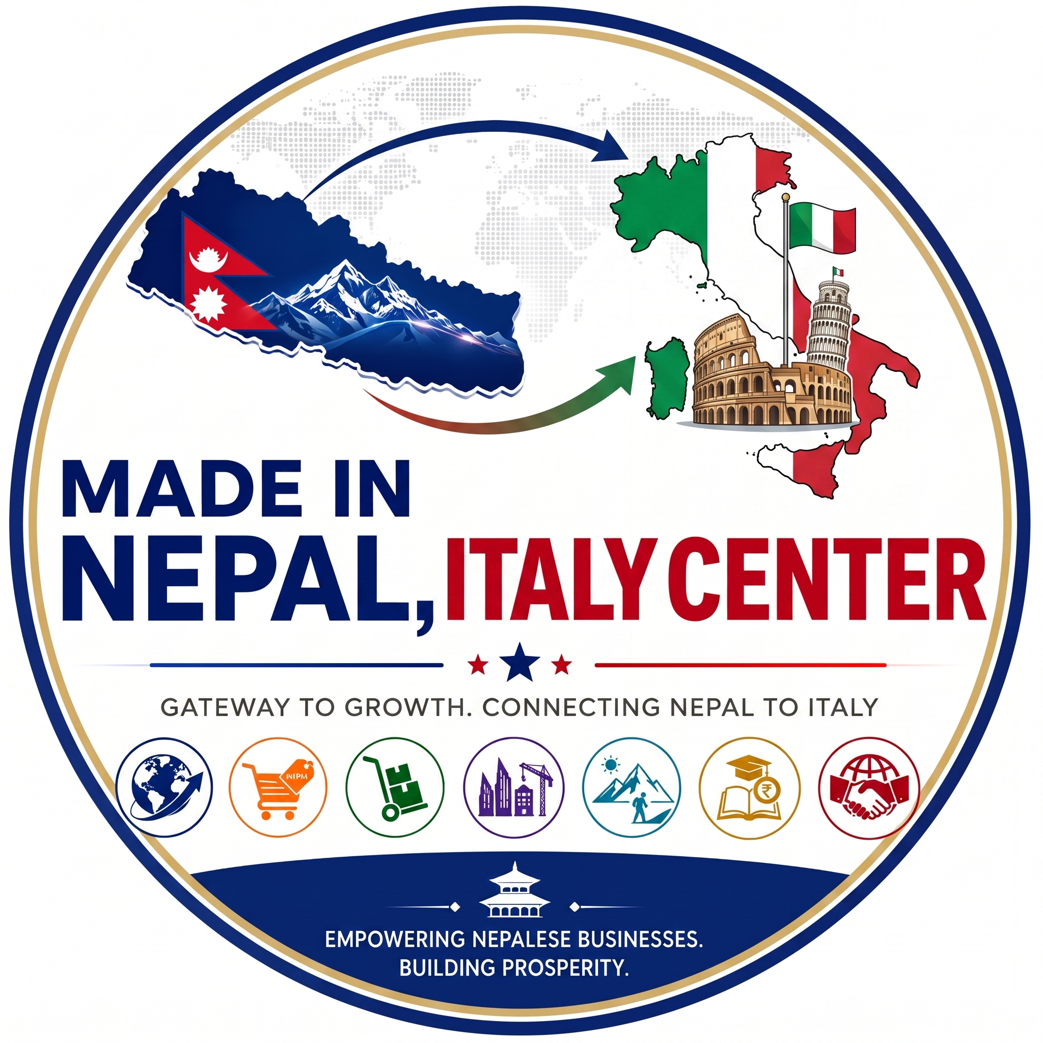 Made in Nepal, Italy Center Logo