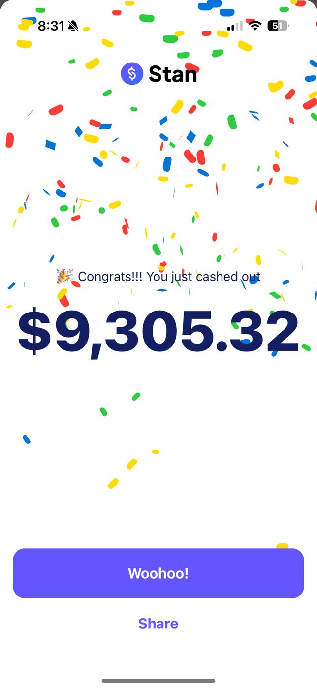 $9,305.32 CASHED OUT