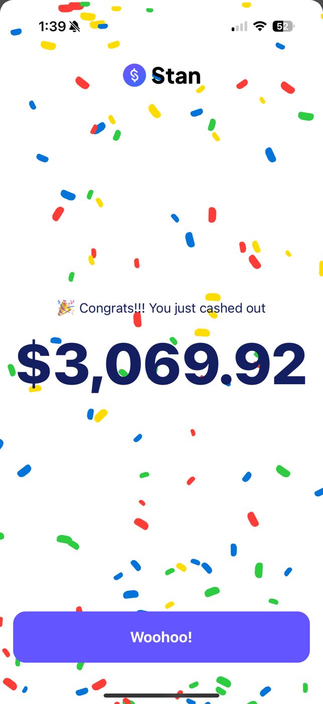 $3,069.92 CASHED OUT