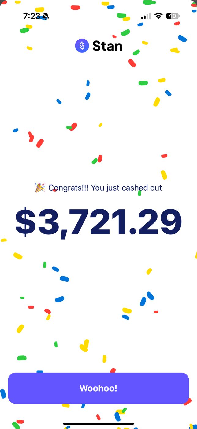 $3,721.29 CASHED OUT
