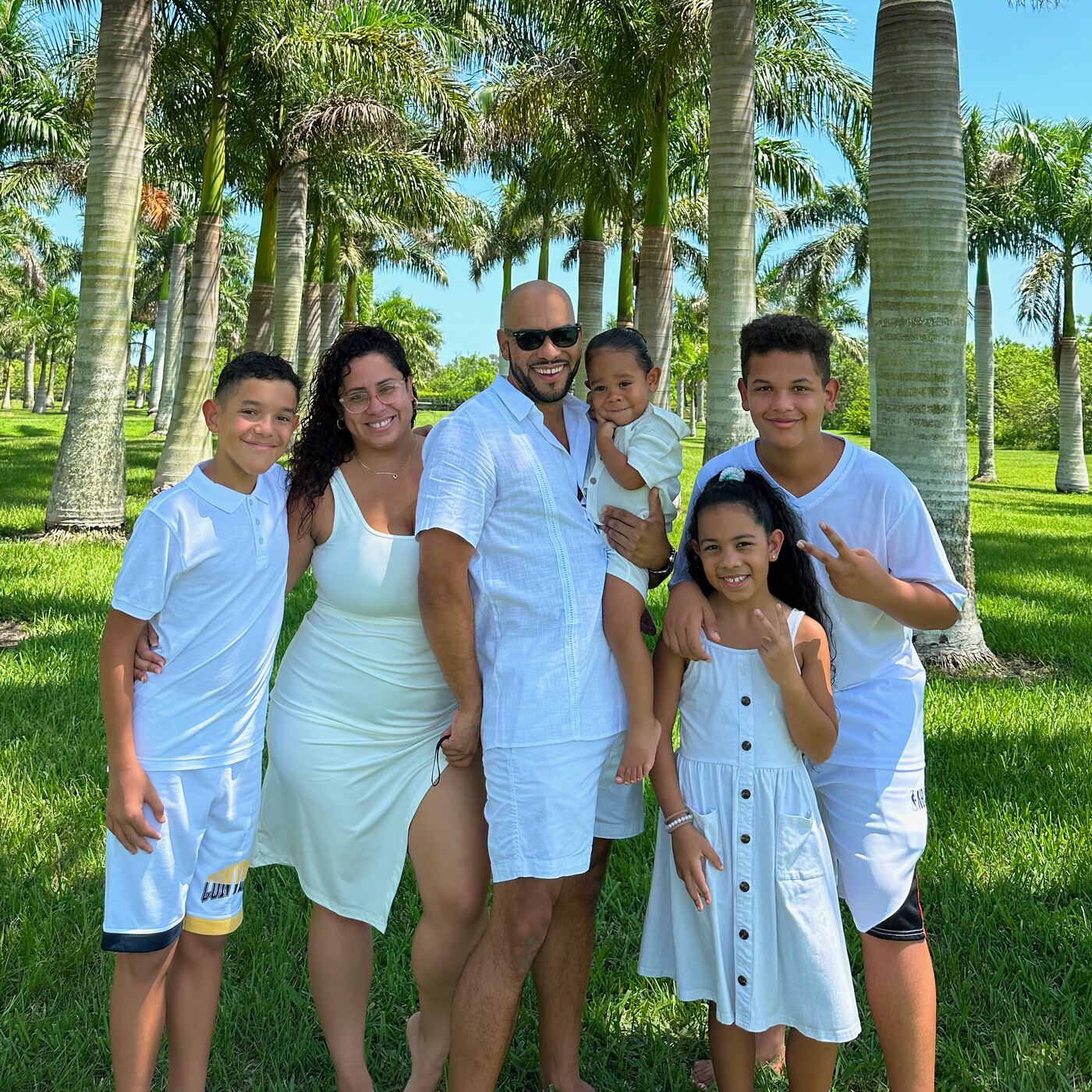 Family under the palms