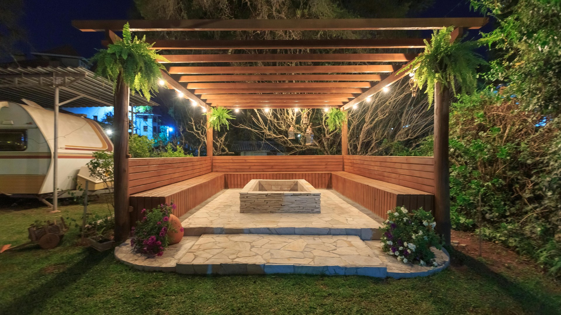 cedar pergola before and after staining