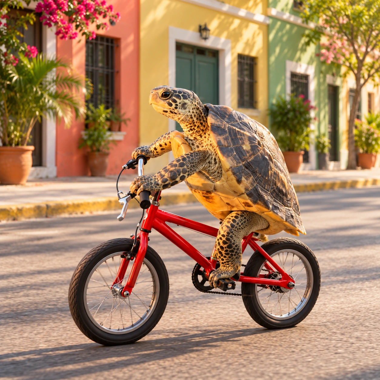 Turtle on the go: city bike.