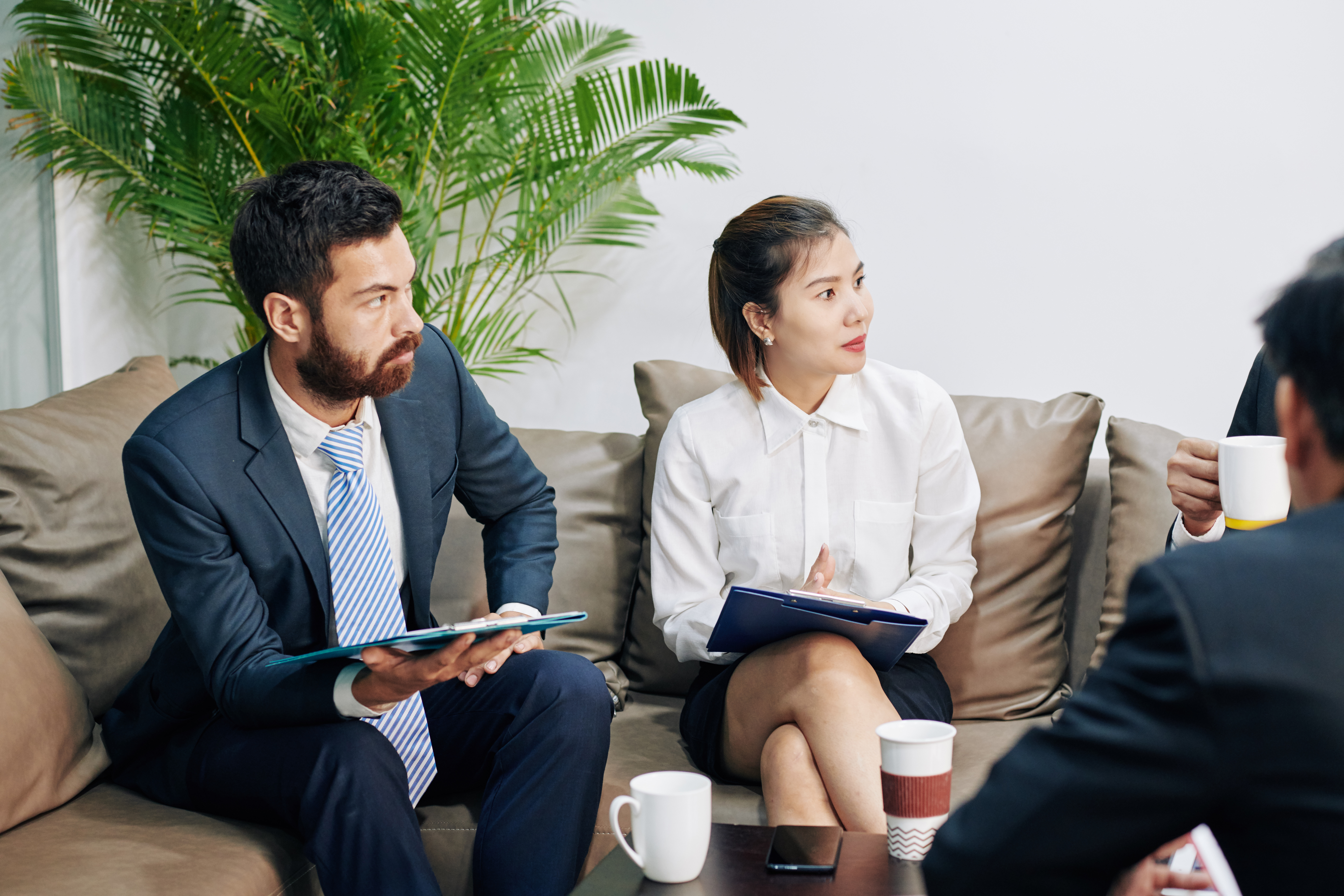 Business owners discussing a collaboration with a prospective partner