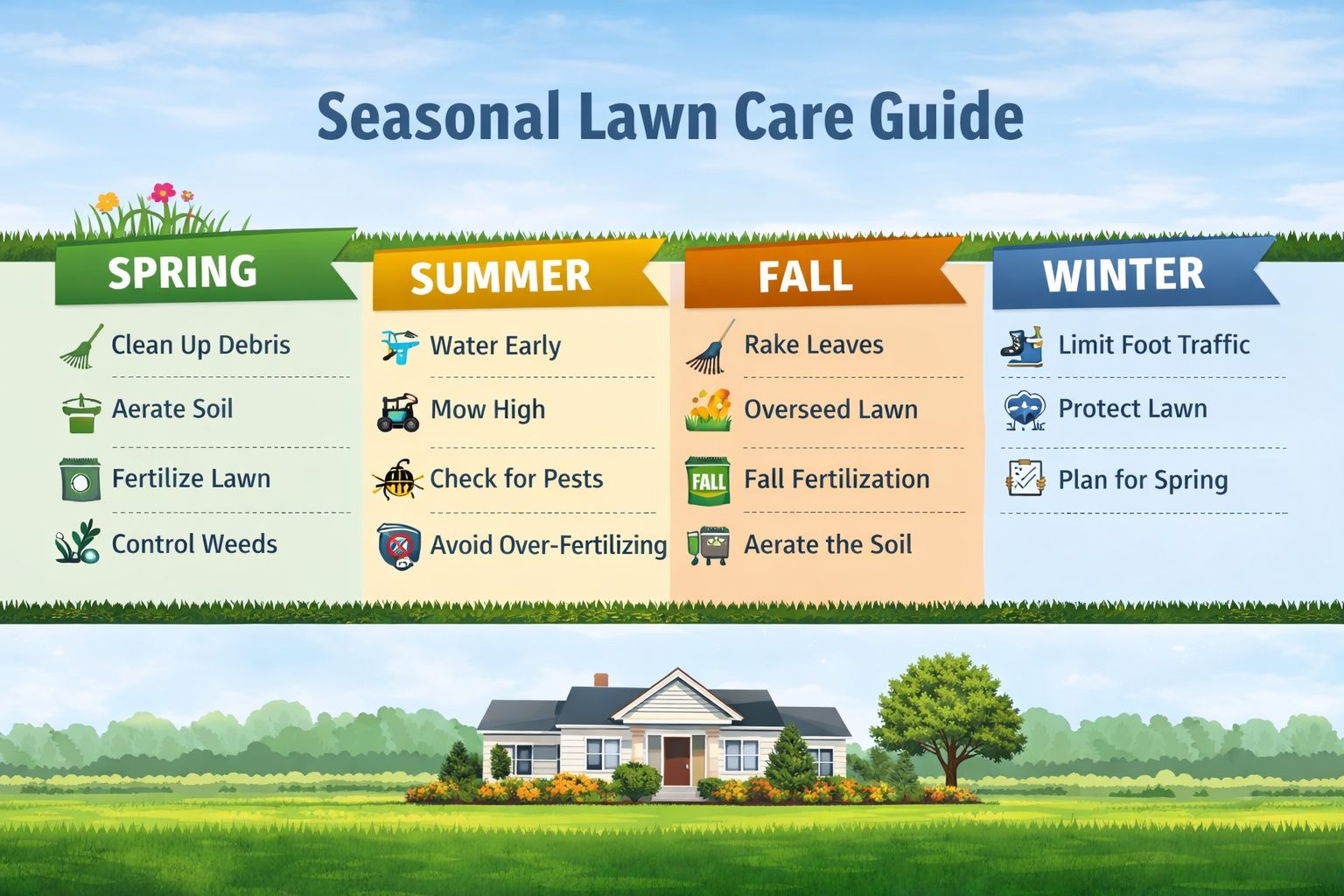 All Season Lawn Care Tips for a Greener Yard in Spring and Fall All Season Lawn Care Tips for a Greener Yard in Spring and Fall