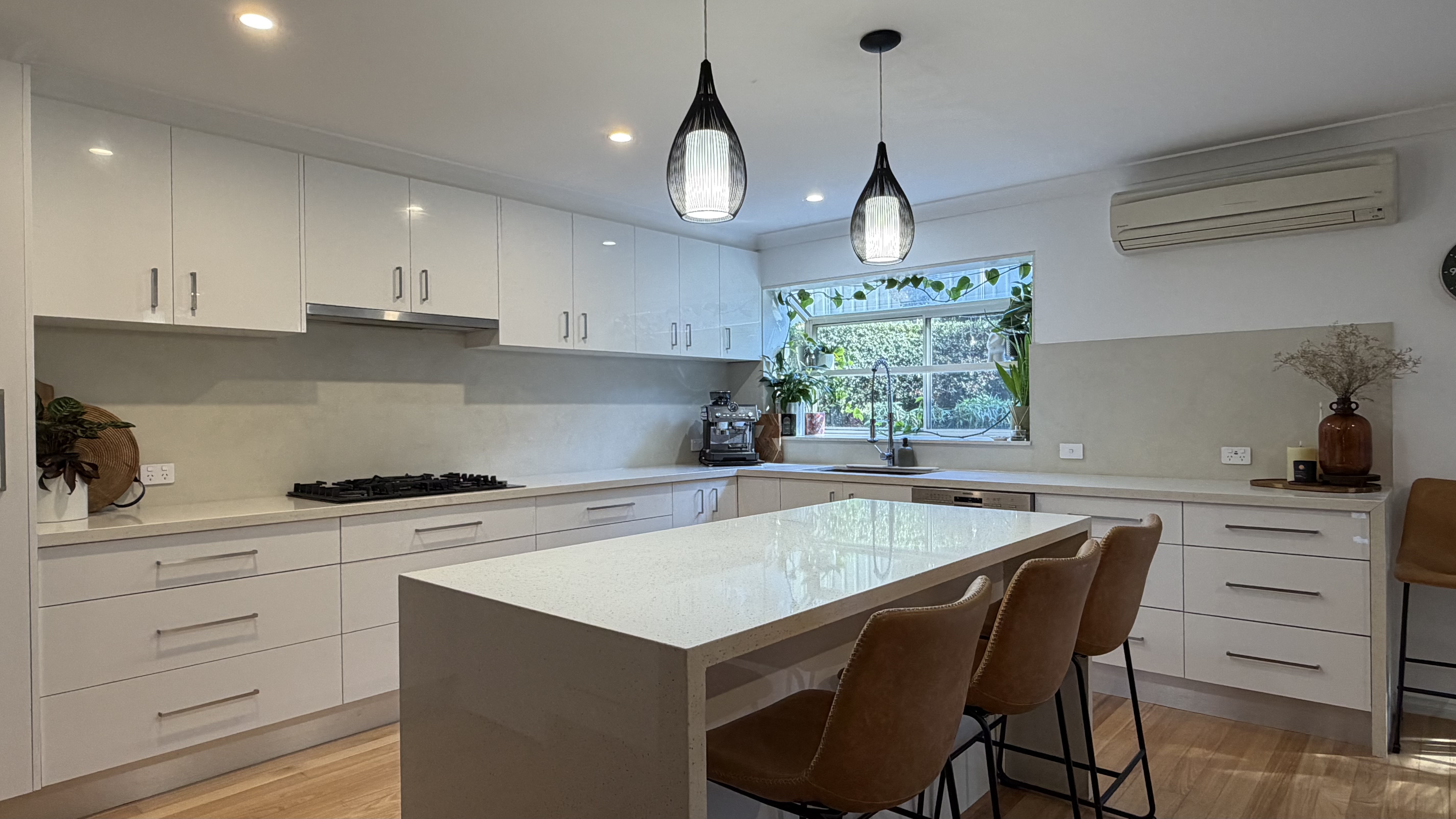 Microcement kitchen island benchtop