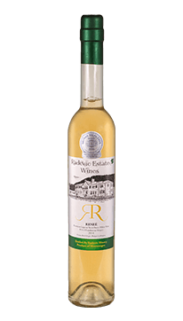 A closer look at a bottle of Renee White Fortified Dessert Wine from Radevic Estate A closer look at a bottle of Renee White Fortified Dessert Wine from Radevic Estate