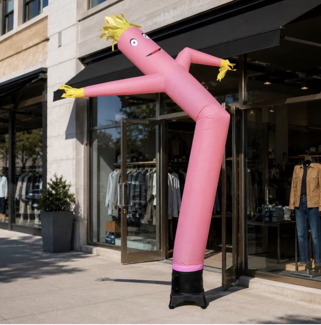 An inflatable tube man