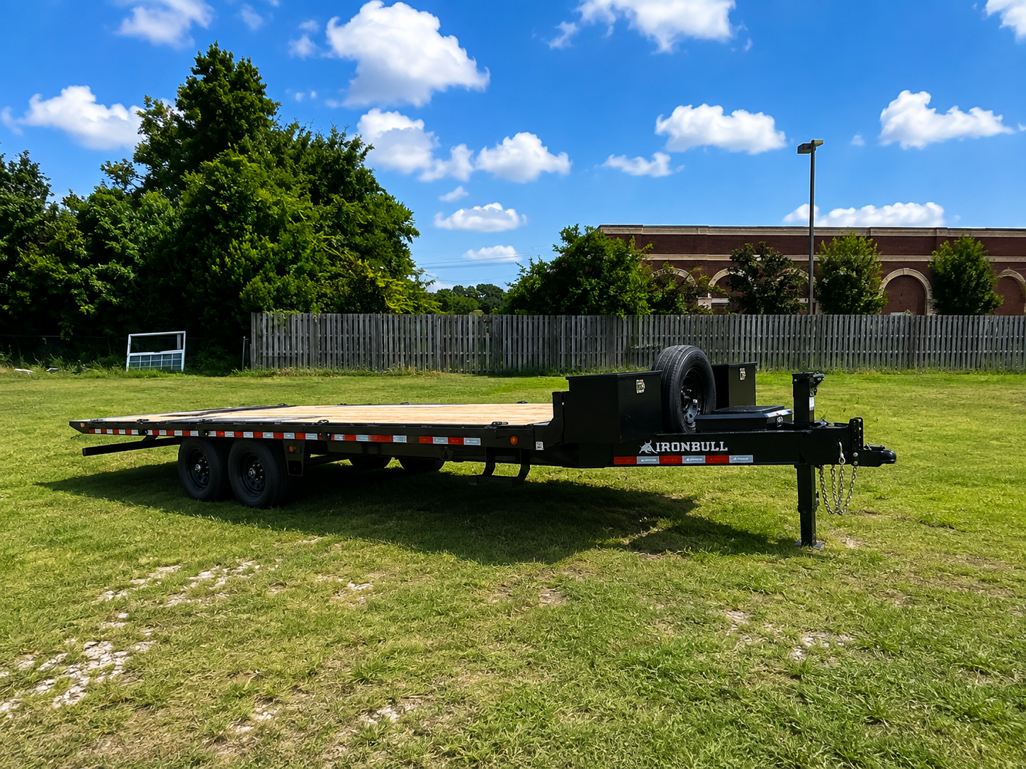 Deck Over Tilt trailer with mounted winch at Coast Line Trailer Rentals in Wilmington, NC