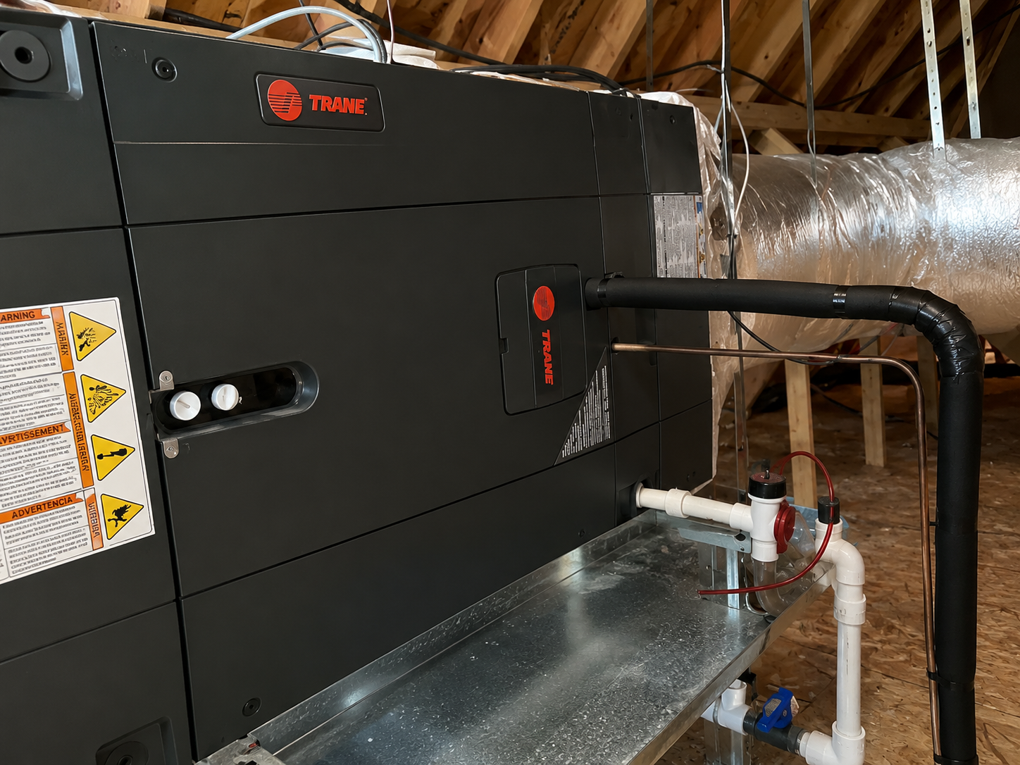 Residential ductwork sealing project showing HVAC air distribution work