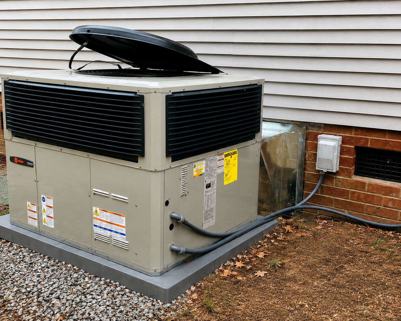 JC Mechanical service vehicle at an HVAC service location