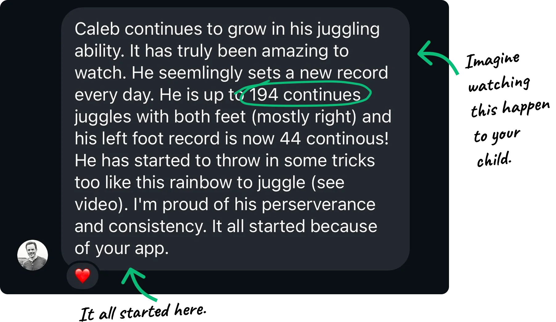 Parent message about The Juggling Code