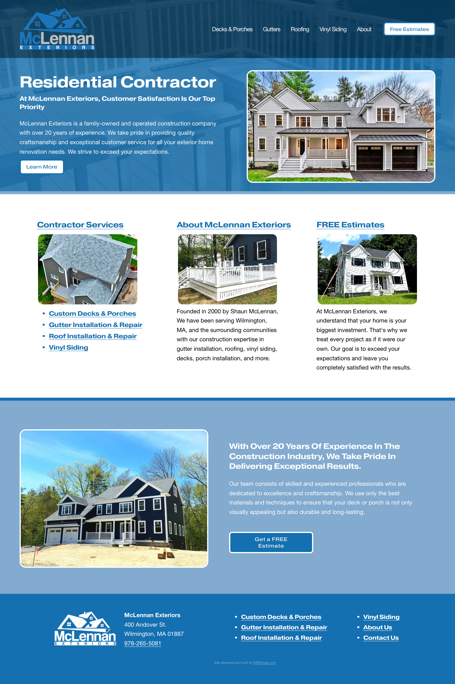 Website homepage screenshot