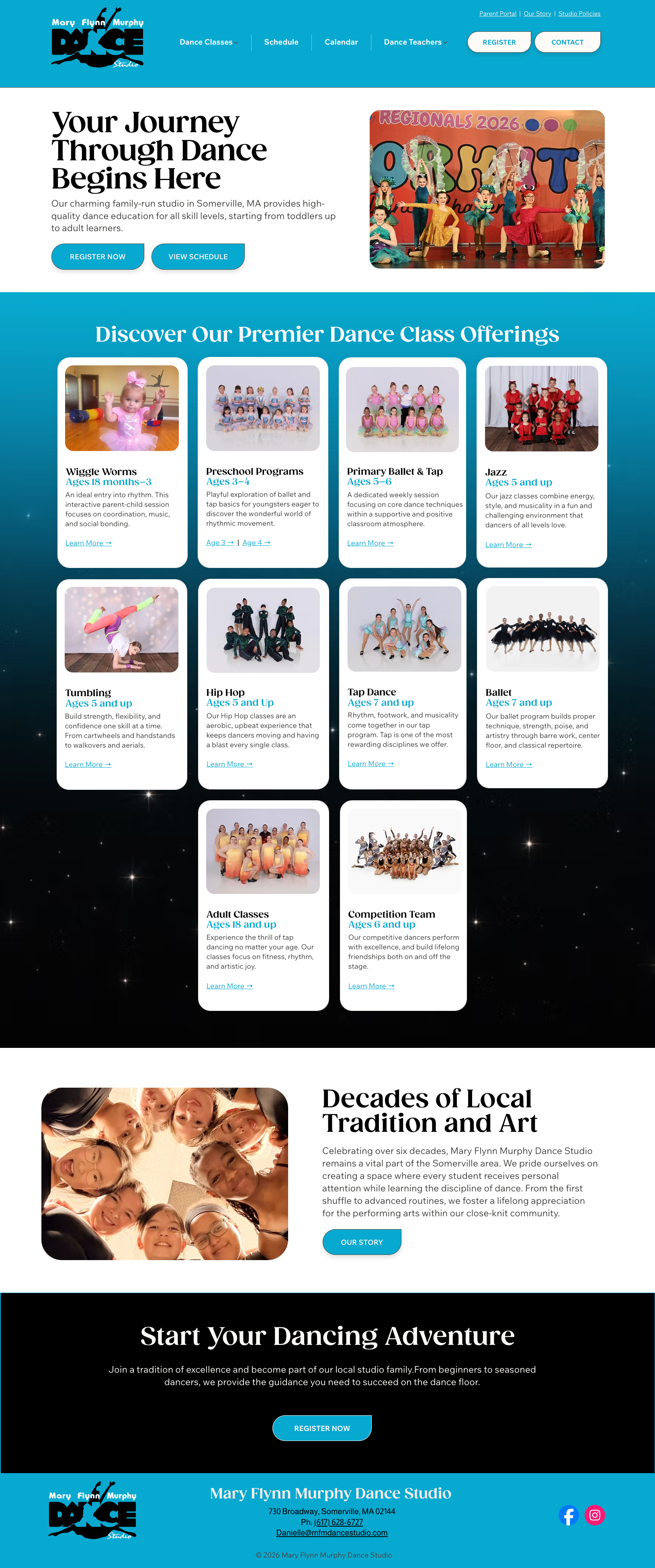 Website homepage screenshot
