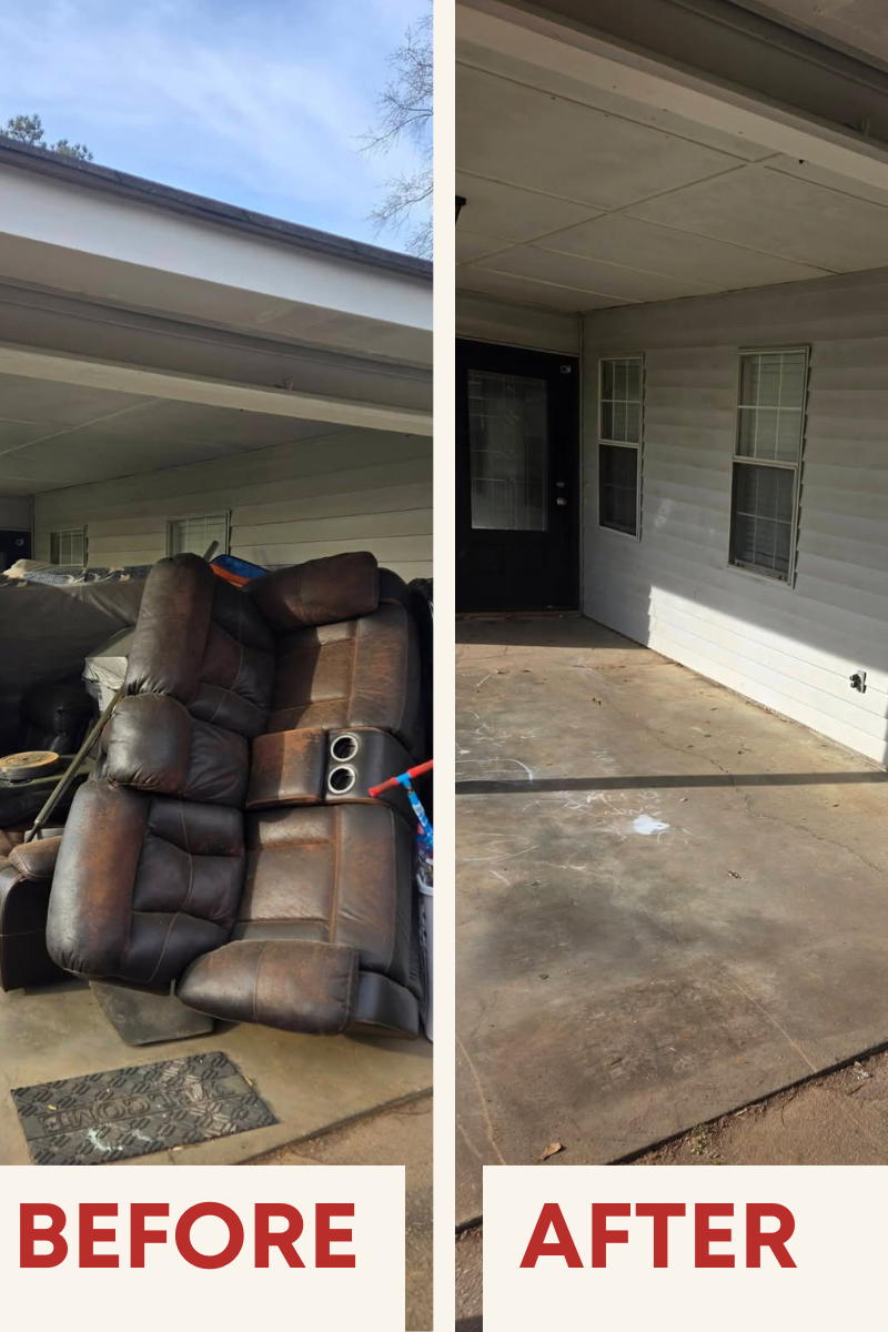 Professional junk removal team hauling away household clutter and debris in Coweta County.