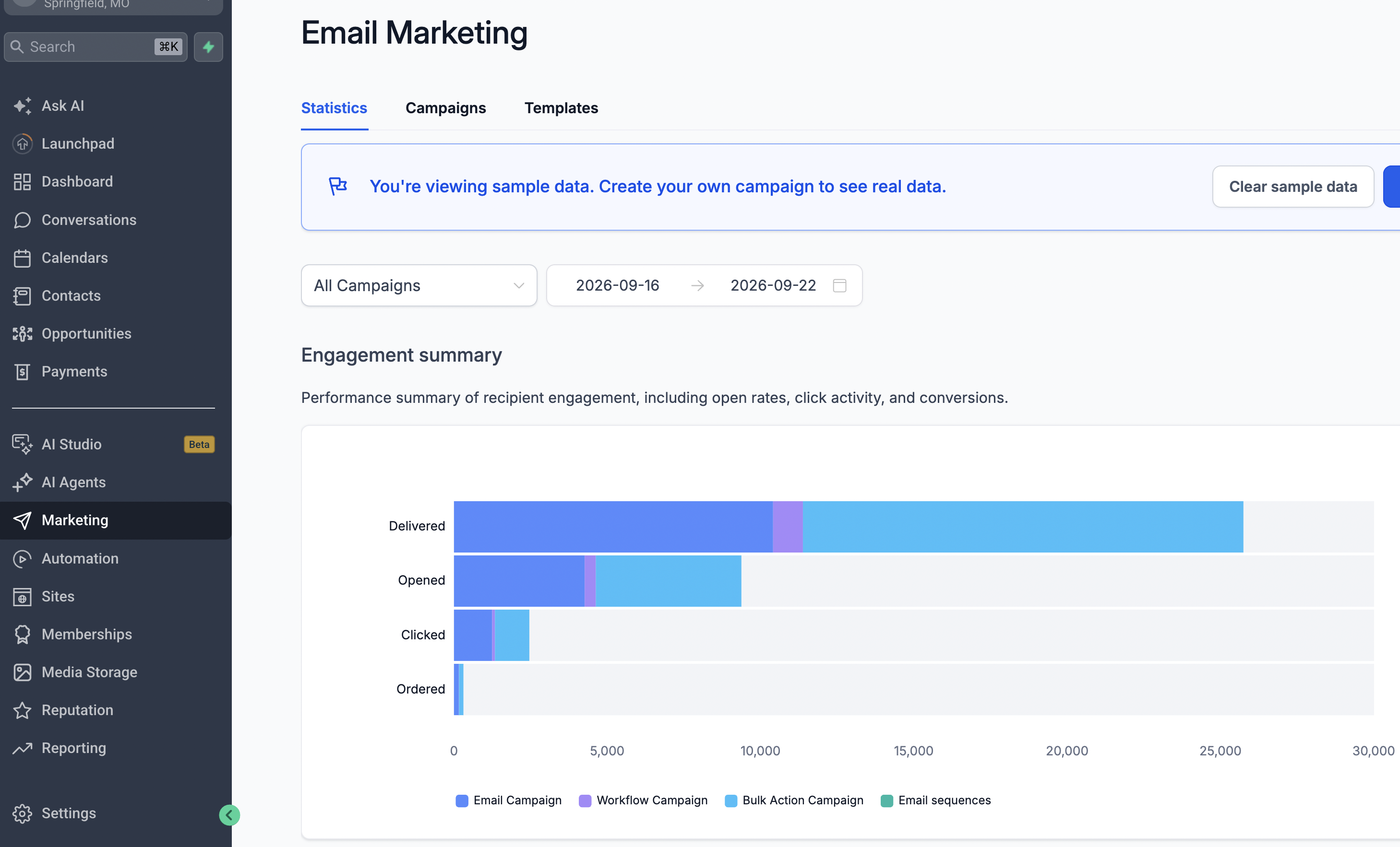 Email Marketing Campaigns screenshot